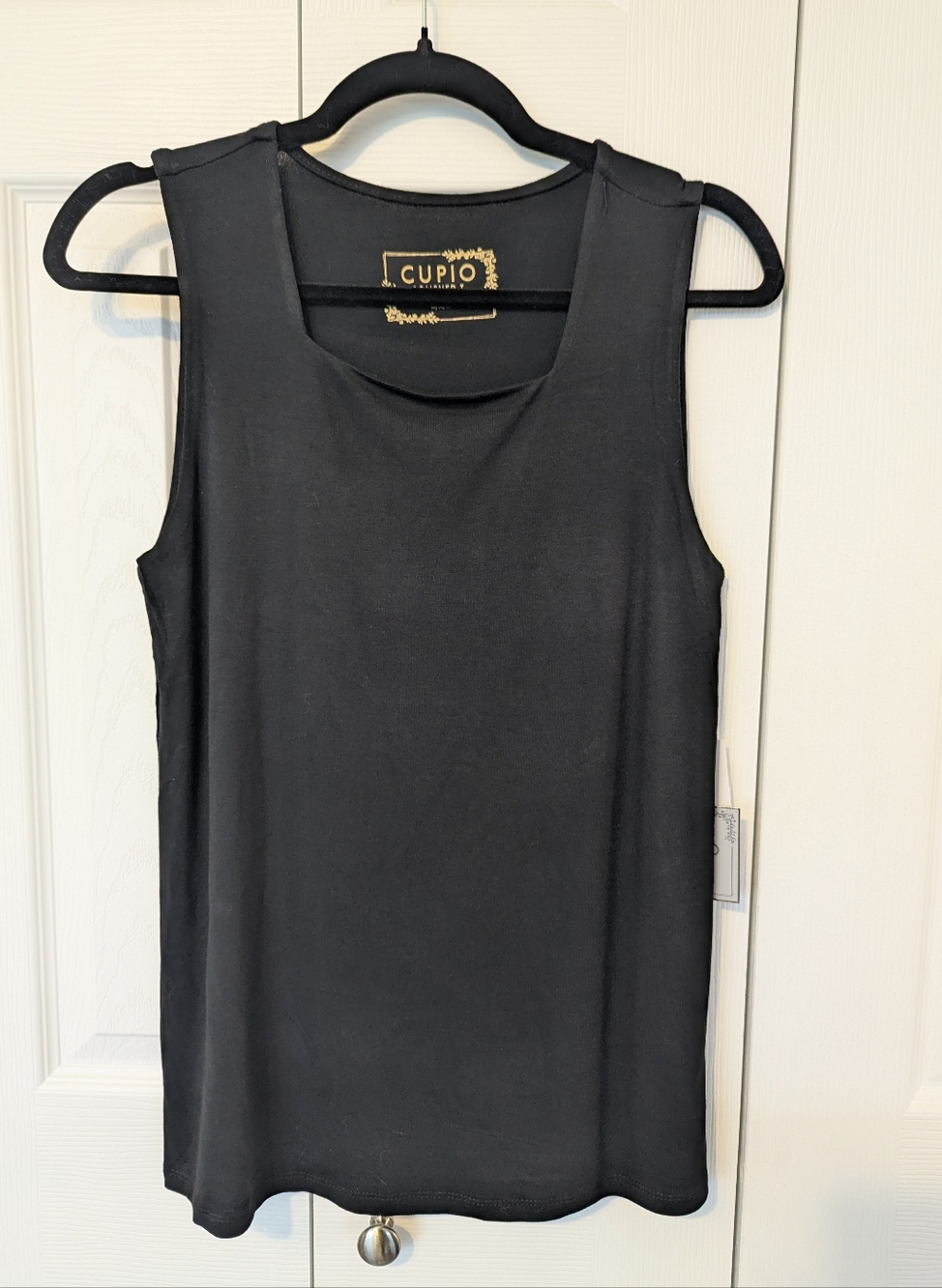 NWT Cupio Square Neck Polished T Size Medium Black